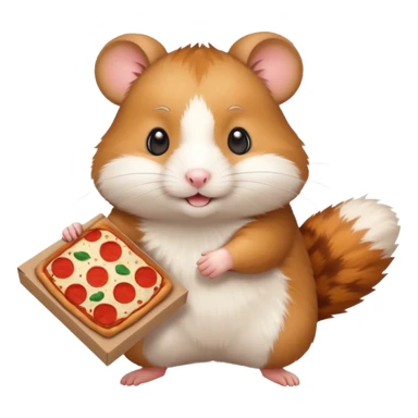 Hamster deliver pizza box sticker
