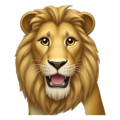 lion with heart eyes sticker