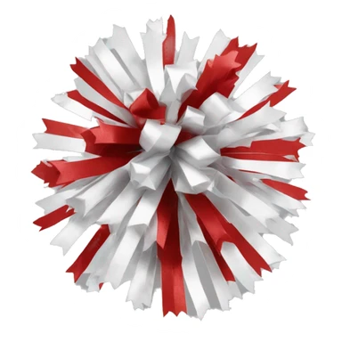 Red, white and silver cheer poms sticker