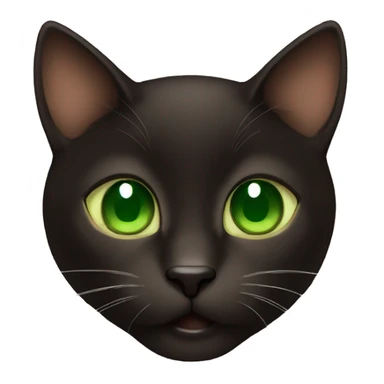 Dark brown, brown and black cat with green eyes sticker
