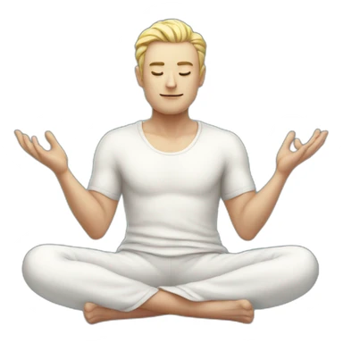 white skin magician guy meditating  sticker