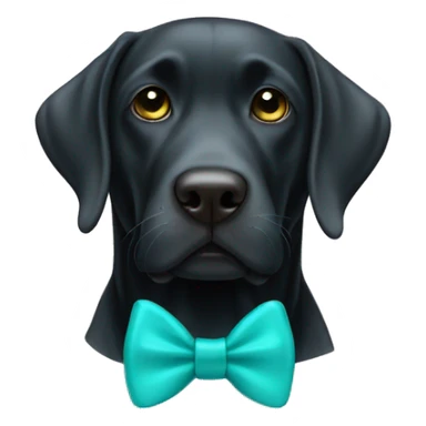Black Labrador with turquoise bow tie sticker