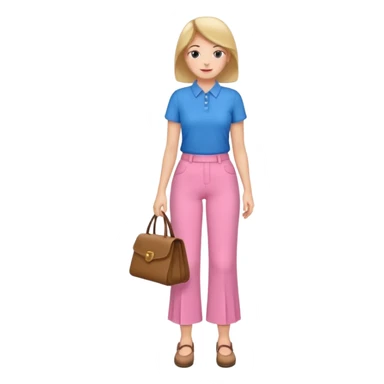 A woman with pants ☺️👖and a skirt and pink pants and blue shirt sticker