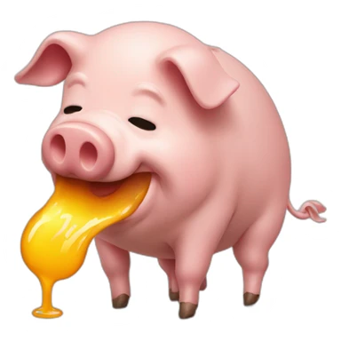 pig melting at work sticker
