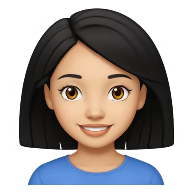 Cute lightskin girl with black hair sticker