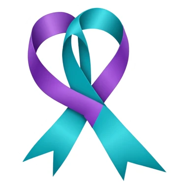 Purple and teal Suicide awareness ribbon sticker