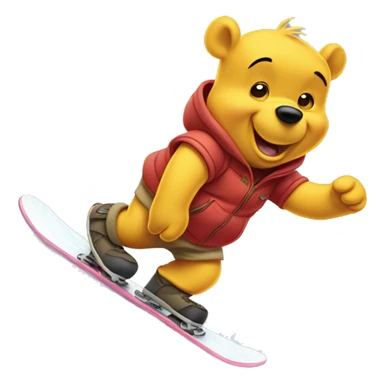 winnie the pooh snowboarding  sticker
