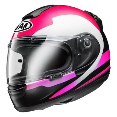 Casque moto jet arai de 3 quart avec des couleurs flashy sticker