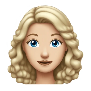 use the queen emoji but make a white girl with brown hair and blue eyes sticker
