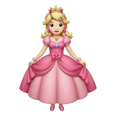 Princess peach with a ribbon on her hair full body sticker
