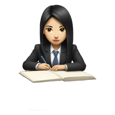 chinese girl working sticker