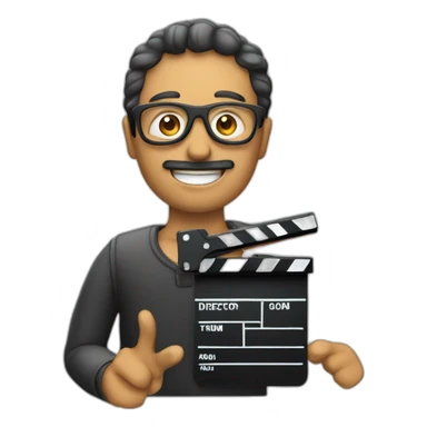 Director film in hand clapperboard sticker