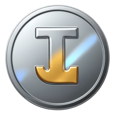 silver coin with the letter "T" on it sticker