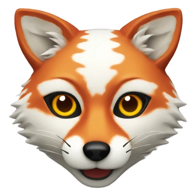 White Japanese Red Spotted Fox Mask sticker