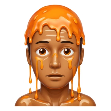 man coved in melting plastic sticker