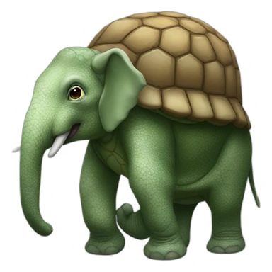 Tortue sur un éléphant sticker