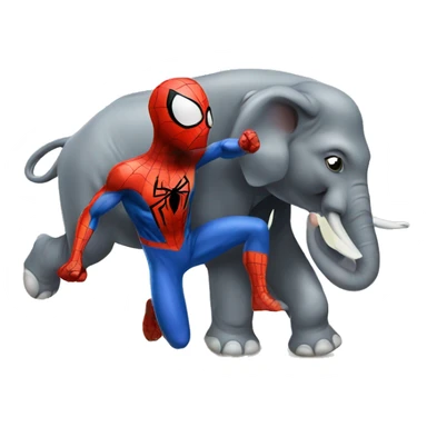 spiderman fighting an elephant sticker