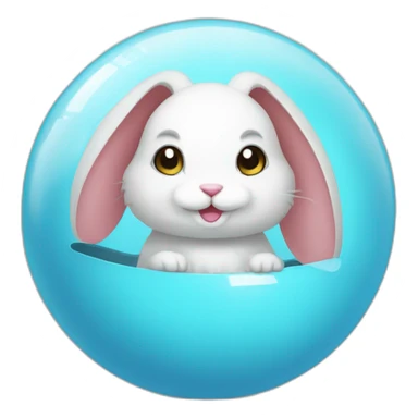 bunny in a ball sticker