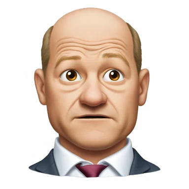 photorealistic Olaf Scholz embarrassed, guiltily shrugs sad sticker