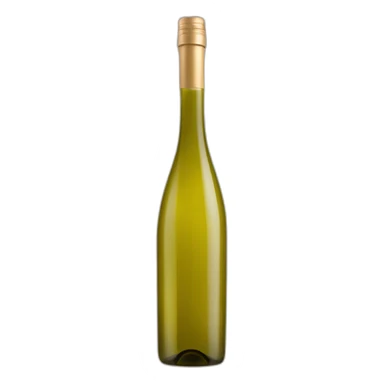 bottle of white wine, Tall, straight shoulders, narrow neck, refined sticker