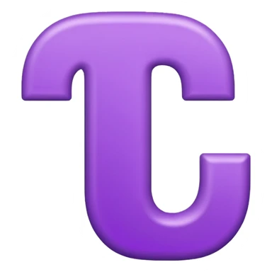 purple capital letter T alphabet sticker