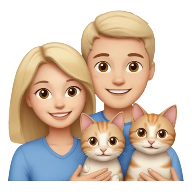 pareja joven con un gato sticker