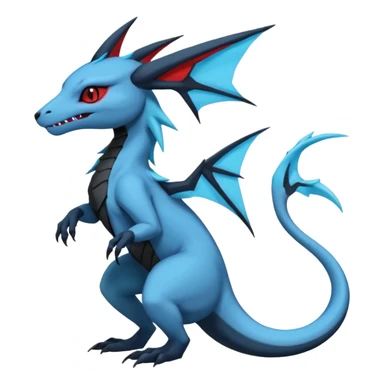 Edgy gothic dark Salandit-Glaceon-Salamence-hybrid-fusion (full body) sticker