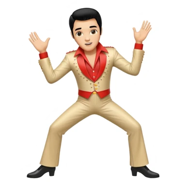 3-d, realistic, Elvis in his signature dance sticker