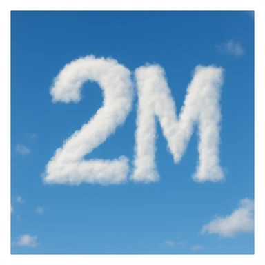 A cloud formation shaped like the number 2 and the letter M together. sticker