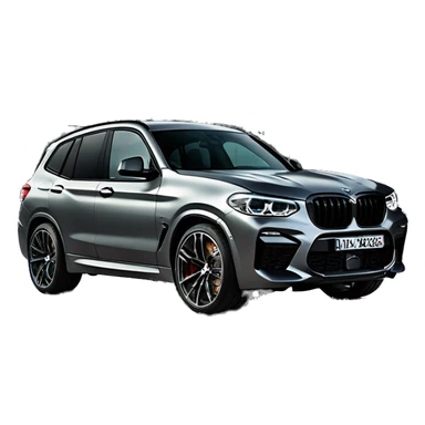 BMW x3m in donington grey metallic color with red salon sticker