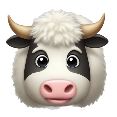 Fat fuzzy cow sticker