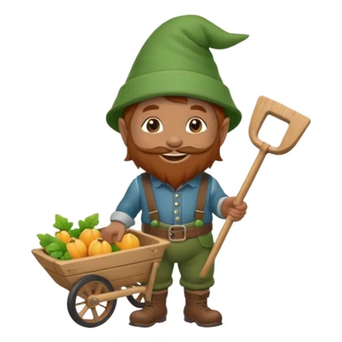 gnome with wheelbarrow sticker