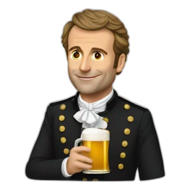 Emanuel Macron bois de la bière sticker