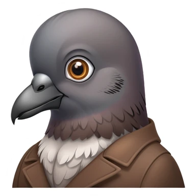 Pidgeon spy in a brown coat sticker