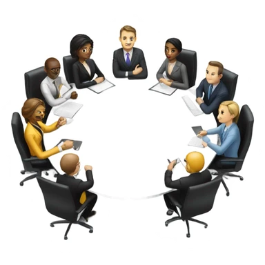 business meeting sitting at a table sticker