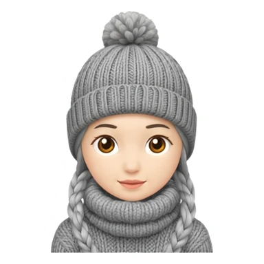 Winter Knit Hat gray sticker