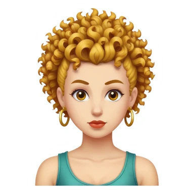 curly mohawk hair woman sticker