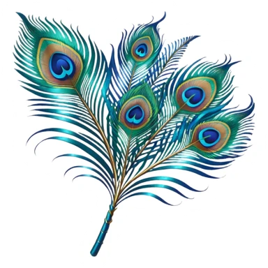 Devine Peacock feather sticker