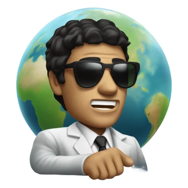 Tony Montana sunglasses the earth in his hand sticker