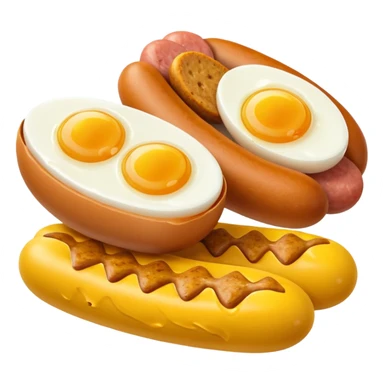 Two boiled eggs and two breakfast sausage aesthetic sticker