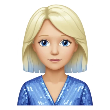  Agnetha Fältskog from ABBA with long platinum blonde hair, periwinkle sequin outfit  sticker