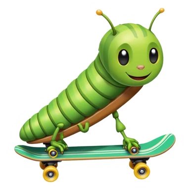 caterpillar on skateboard  sticker