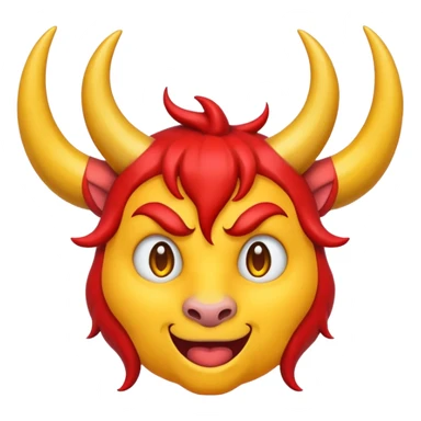 😈 emoji but red with yellow horns sticker