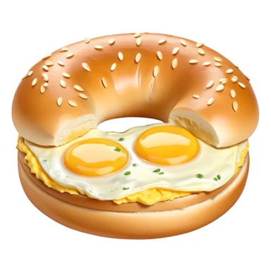 Scrambled egg on a bagel sticker