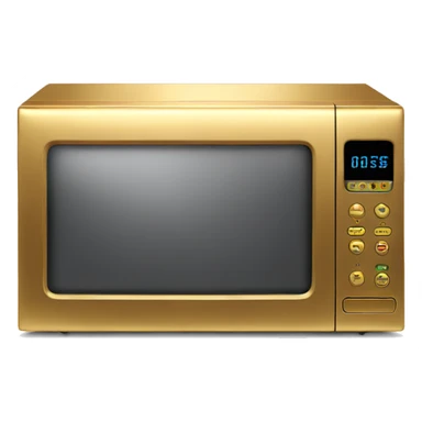 Realistic metallic gold microwave.  sticker