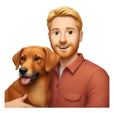  man and fox red labrador together sticker