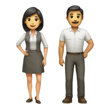 woman and men doing a trade sticker