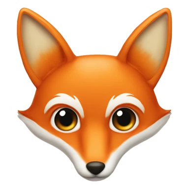 orange heart with fox ears and nose sticker