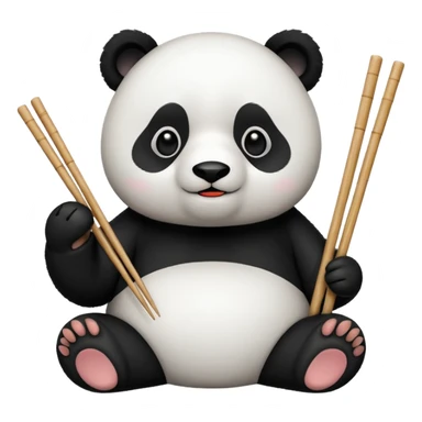 panda eating sushi sticker