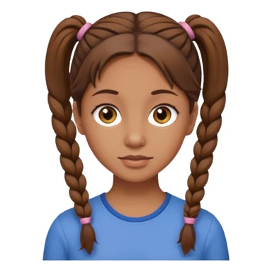 Tan skinned woman with brown hair in pigtails and hazel colored eyes. sticker